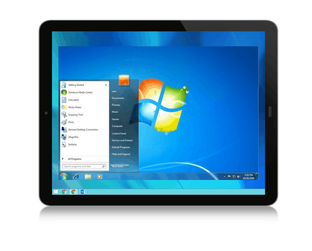 Windows 7 op tablet