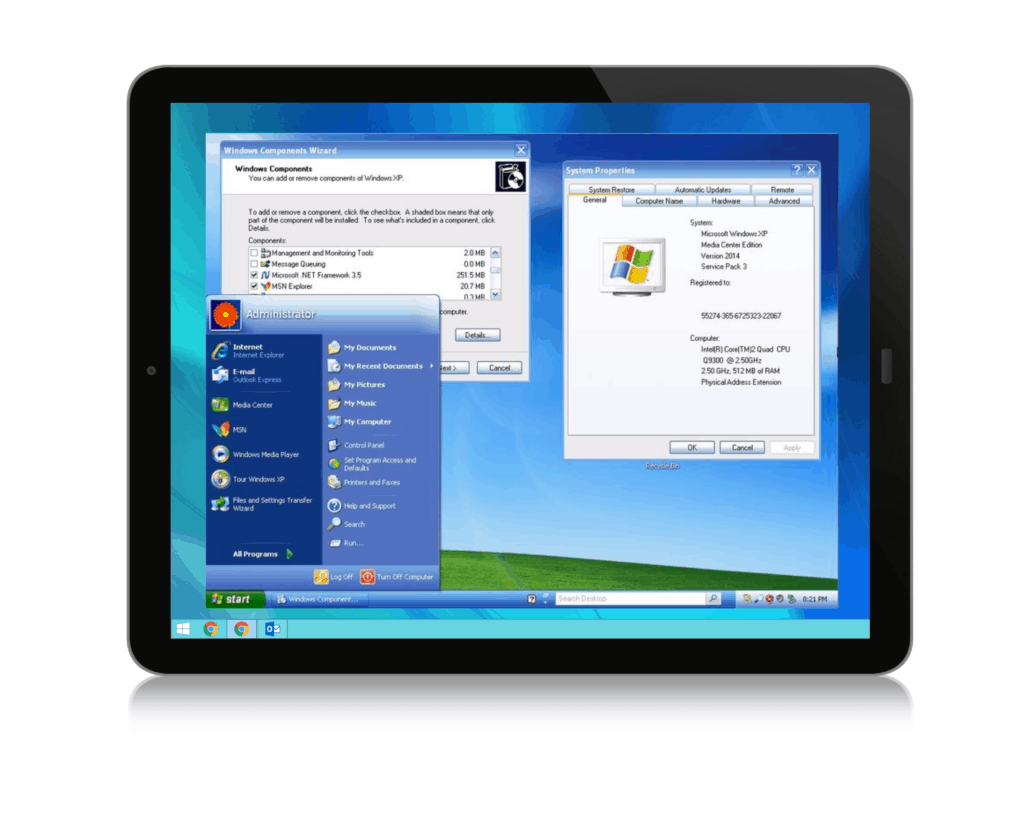 Windows XP op tablet
